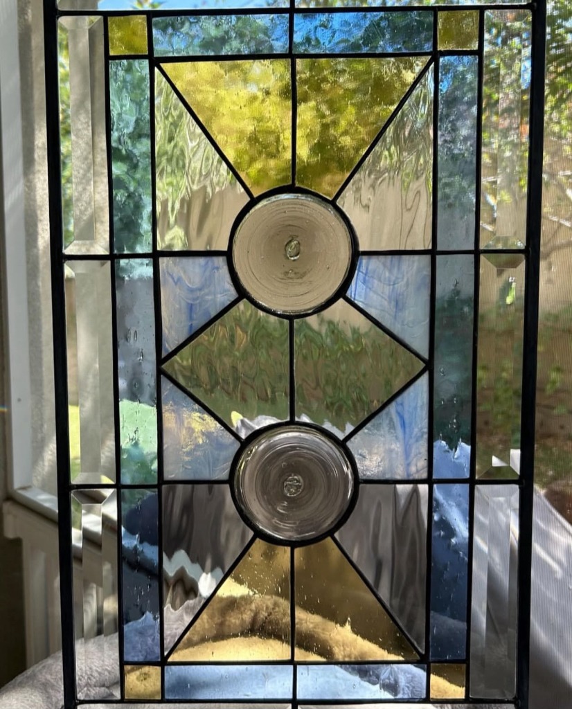 Classical Geometric Double-Rondel Cathedral Window Panel